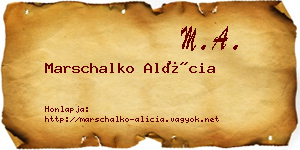 Marschalko Alícia névjegykártya